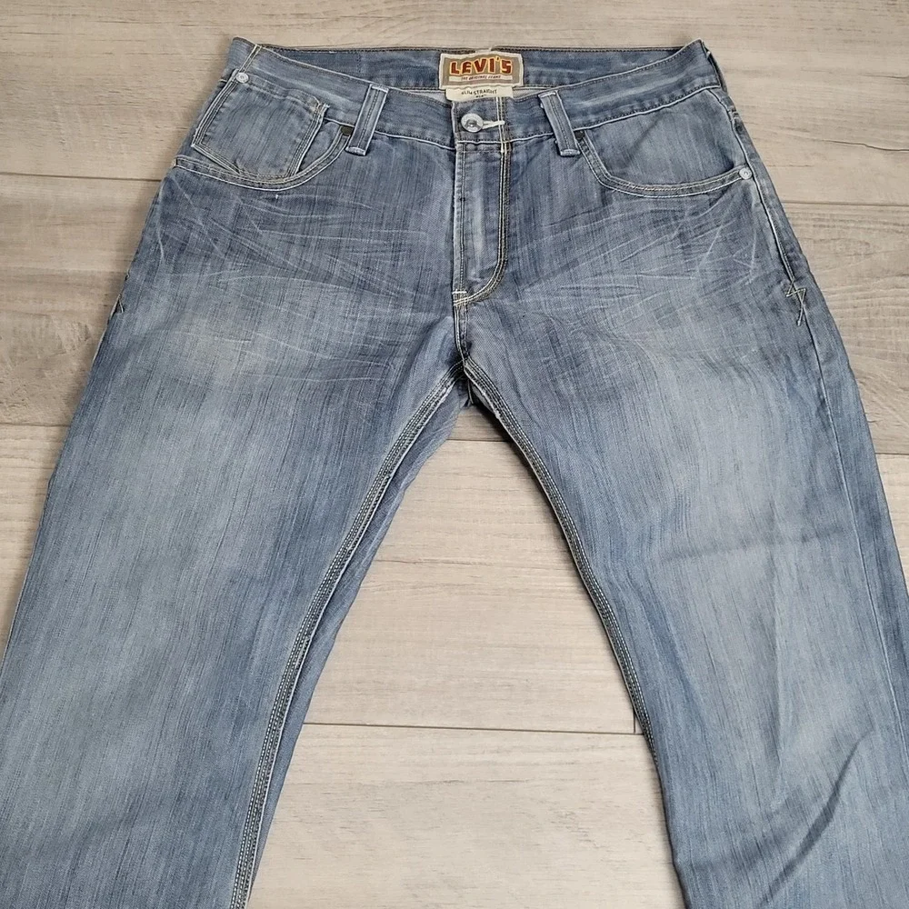 👖VTG Levis 514 Jeans Men's 33x29 Slim Straight Denim Rear Button Flap Pockets‎